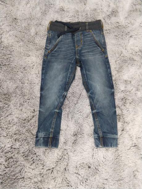 Nenosené frajerské rifle slim jogger 4-5 rokov, h&m,110