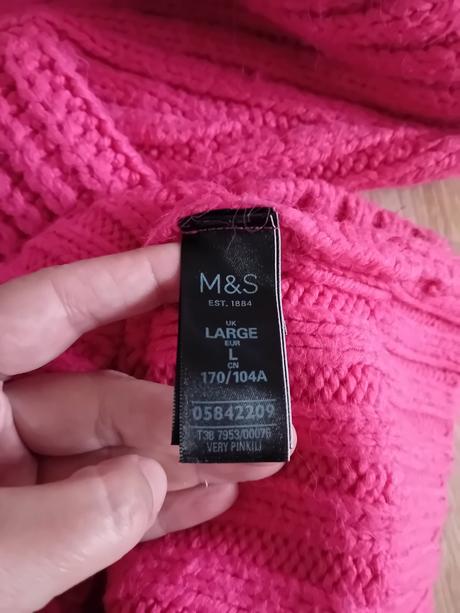 Hrubší cyklámenový sveter, marks & spencer,l