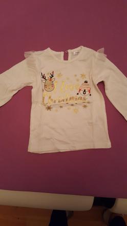 Tričko dlhý rukav vianočný motív, 80
