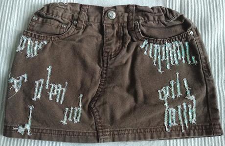 Hnedá rifl.sukňa s flitrami calliope v.104-110, 104