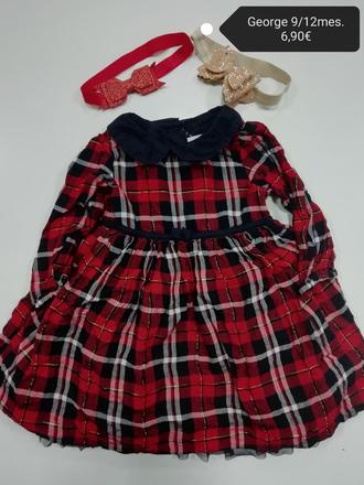 Karo kockované šaty s golierom, george,80