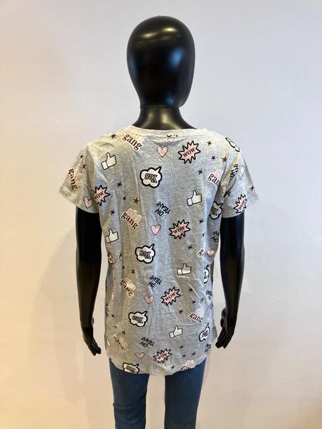 Dámske sivé tričko krátky rukáv s potlačou (l), l