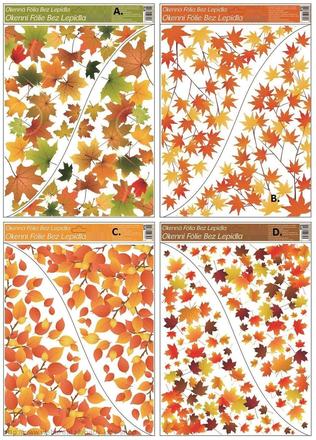 Okenná fólia rohová jesenné lístie 42x30cm,