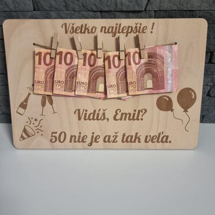 Vtipná tabuľka na peniaze, 