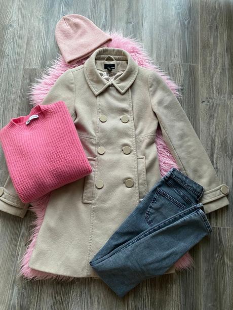 Maslový vlnený kabát, h&m,34