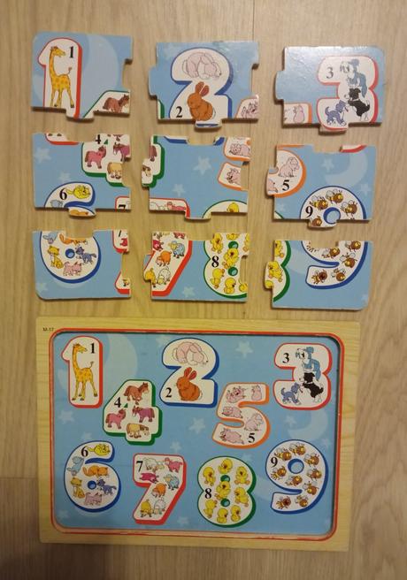 Puzzle čísla so zvieratkami, 