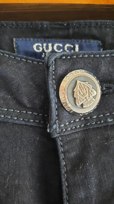 Tmavomodré jeansy gucci, s