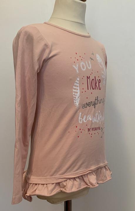 A punto ružové tričko s volánikom, 128