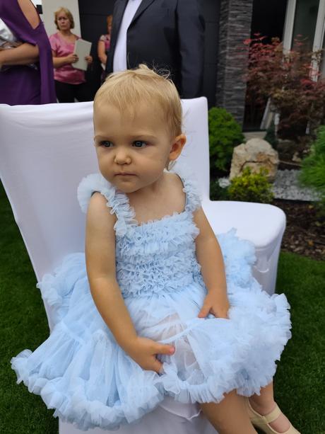 Tylové tutu šaty na svadbu pre dievčatko, 92