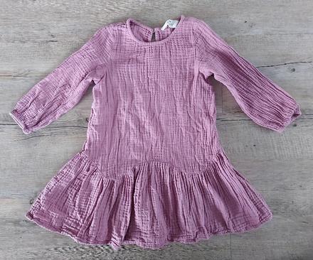 Ružové mušelínové šaty, h&m,104