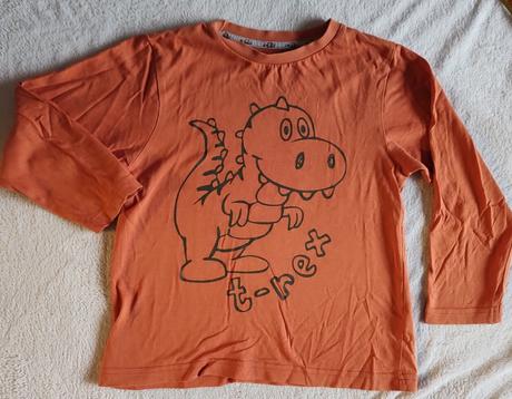 Bavlnené tričko s dinosaurom 2x - 4-5 rokov, tu,110