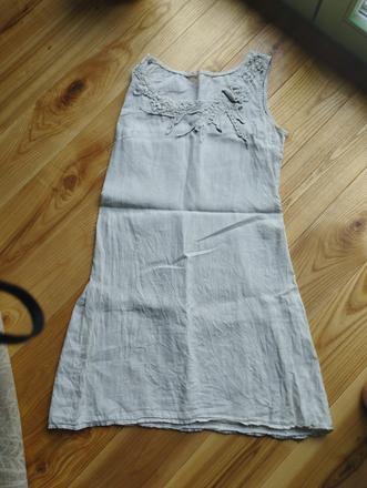 Ľanové šaty s výšivkou, m