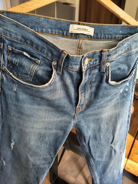 Zara relaxed fit džínsy m-l, zara,l