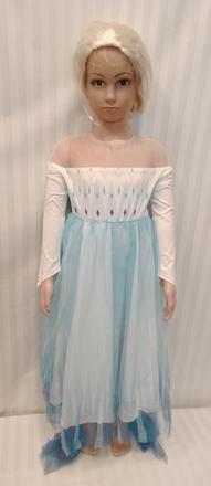 Kostým frozen elsa bielo modré šaty, 7-8r, 122-134,