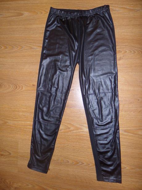 Kožené legíny z 2 materiálov, l