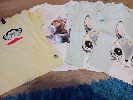 Dievčenské tričká s krátkym rukávom  veľ.122/128, h&m,122