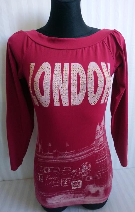 Dámsky bordový elastický top s motívom, italy, s