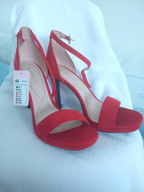Červené sandále sandálky, 40