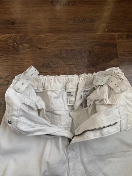 Biele rifle h&m 12-13y s reguláciou v pase, h&m,158