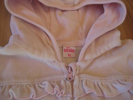 Velúrová mikina na zips s kapucňou, smile,98