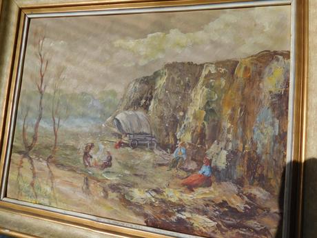 Kočovníci-olej na plátne 1952, 38 x 48 cm 2 kusy, 