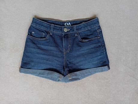 Krátke rifľové nohavice c&a veľ. 140/146, c&a,140
