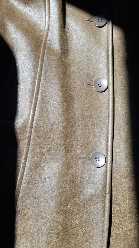 Retro koženkový kabát, xs