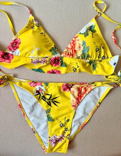 Dámske žlté kvetované bikini plavky, gate,s