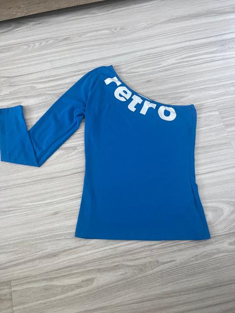 Top s jedným dlhým rukávom značka retro jeans, m
