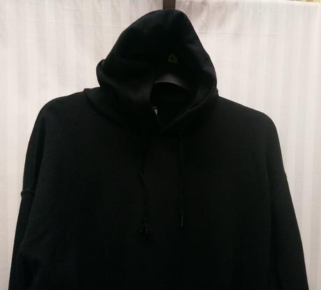 Čierna mikina klokanka s motívom vzadu, fruit of, xl