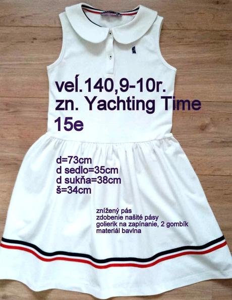 Šaty veĺ.140, 9-10r., zn. yachting time, 140