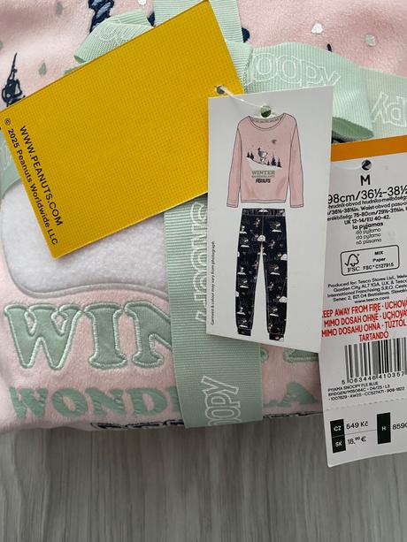 Pyžamo dámske m ( nové), peanuts,m