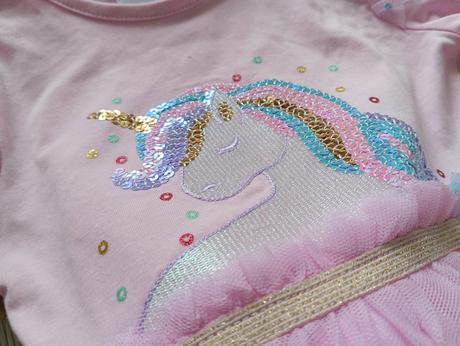 Dúhové lesklé šaty s jednorožcom 98, primark,98