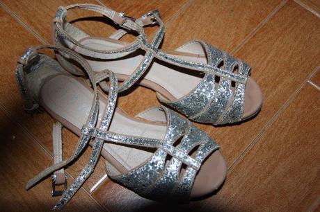 Strieborné sandálky, next,31