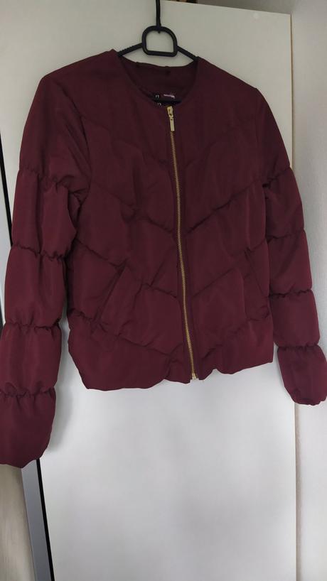 Bordová bunda, h&m,s