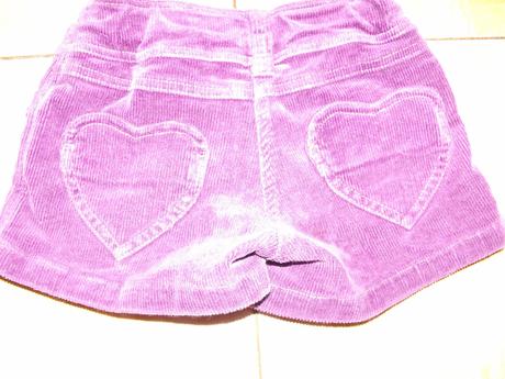 Fialové menčestrové šortky, mini boden,116