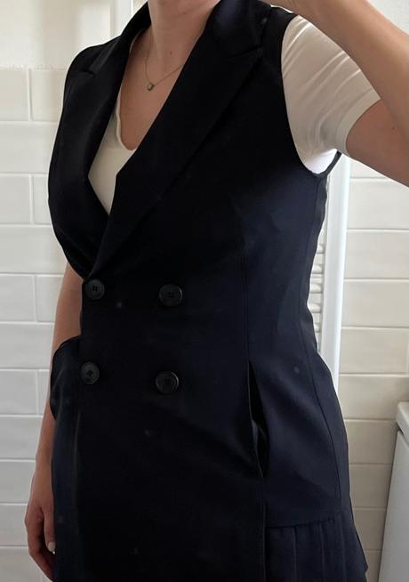 Čierne vestové minišaty/dlhšia vesta, zara, xs/34, zara,xs