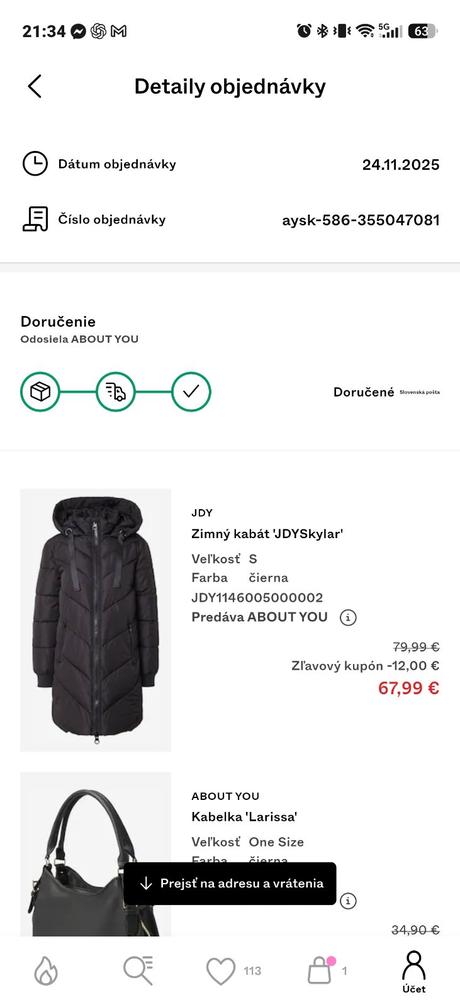 Dámska prešívaná vetrovka s kapucňou, s
