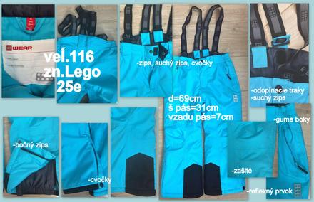 Lyžiarske nohavice veľ.116, 6.r.,zn. lego, lego,116