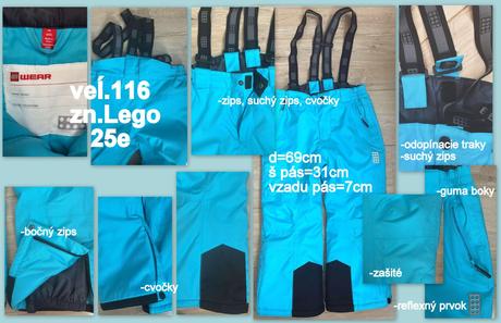 Lyžiarske nohavice veľ.116, 6.r.,zn. lego, lego,116