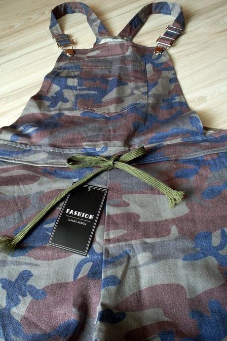 Maskáčové hnedozelené krátke nohavice s trakmi,m/l, l