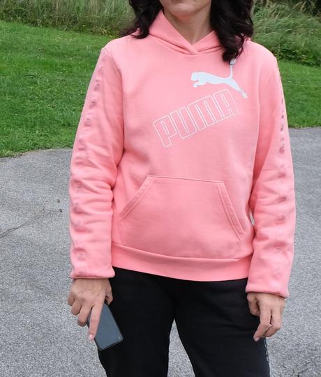 Mikina lososová puma s kapucňou, puma,xl