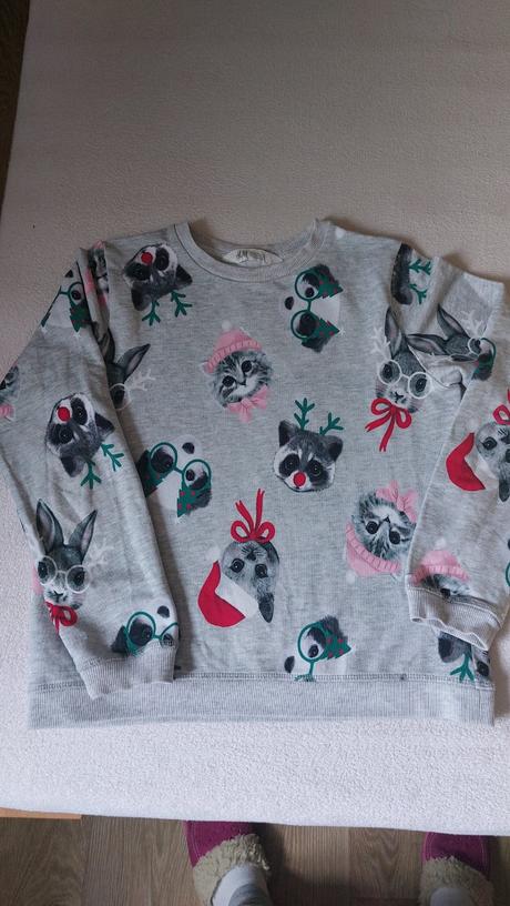 Vianočné tričko, h&m,134