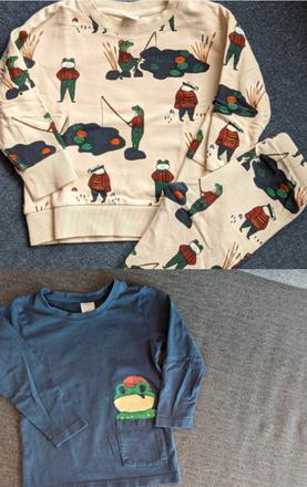 Lindex súprava (mikina,legíny,tričko) žabiak 98, lindex,98