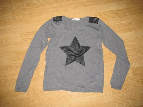 Sveter s aplikáciou z eko kože v. 158/164, h&m,158