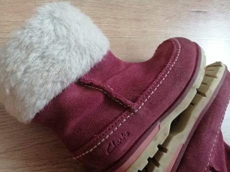 Bordové kožené čižmy, clarks,21