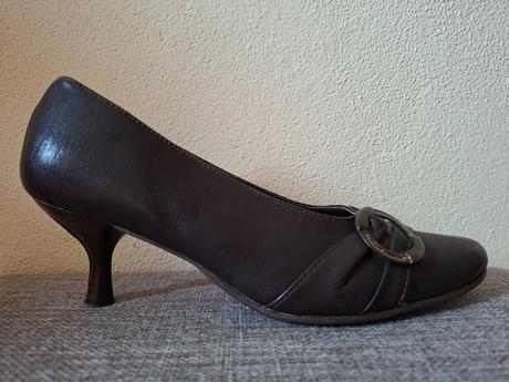 Hnedé kožené lodičky (veľkosť 36), 36