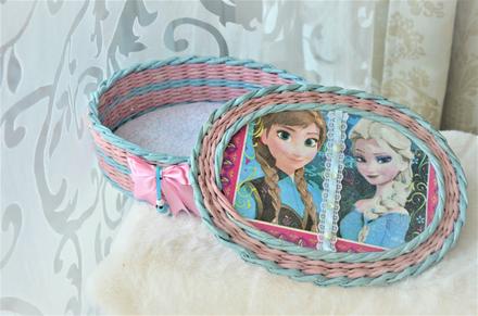 Ručne pletený košík-frozen,