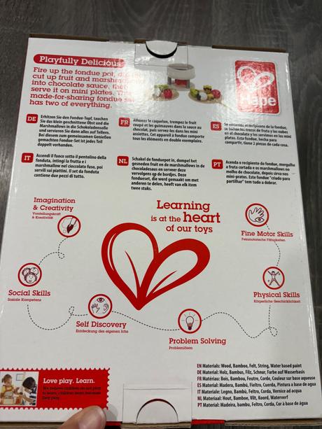 Hape - detske potraviny čokoladove fondue,