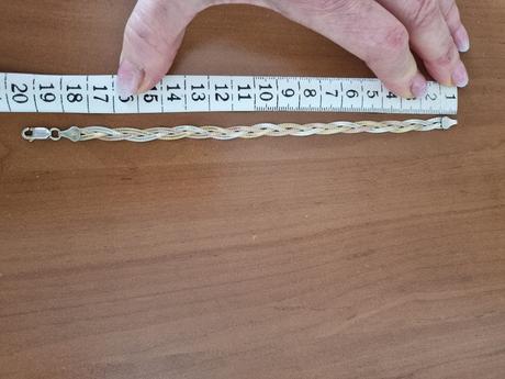 Trojfarebný prepletaný strieborný náramok, 